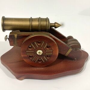 VTG~ CANNON - BRASS & WOOD
